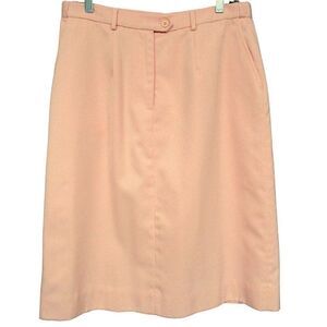 Appleseed's Pastel Pink Fully Lined Pencil Skirt Front Pockets Back Vent Sz 14